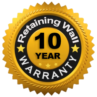 10 year warranty on retaining wall install